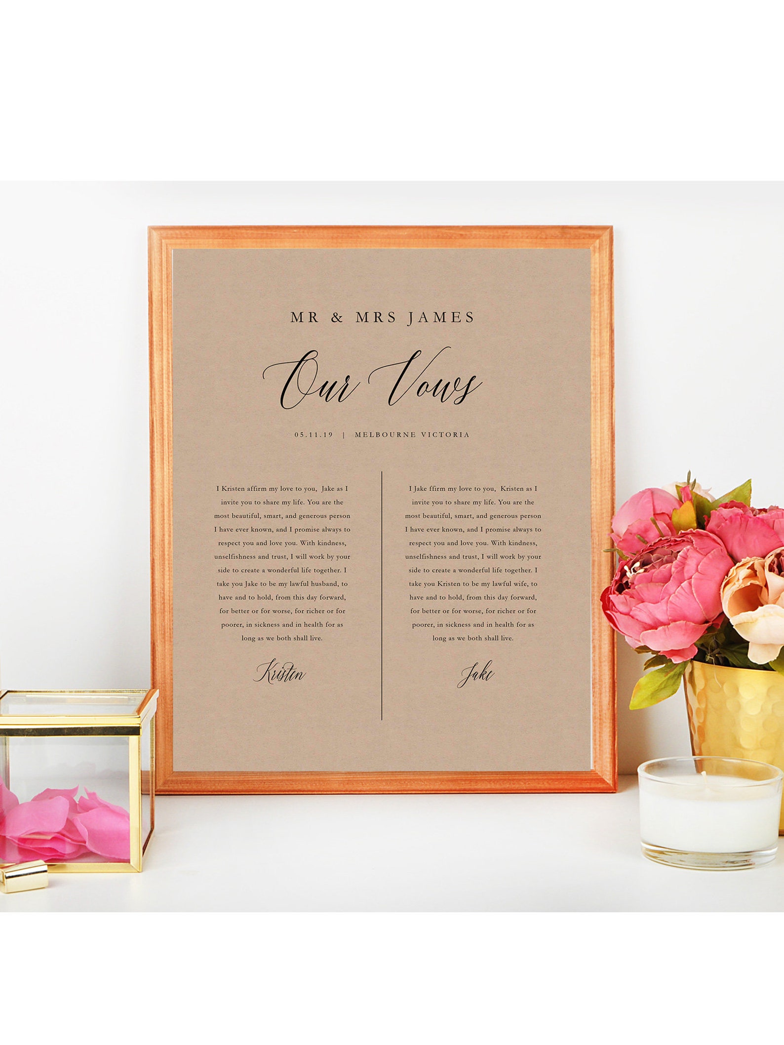 Wedding Vow Print INSTANT DOWNLOAD Wall Art Wedding Vows 1st Etsy