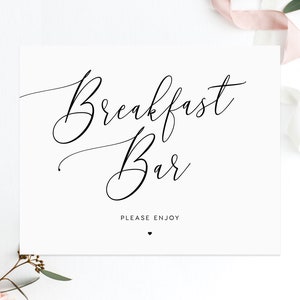 Breakfast Bar Sign INSTANT DOWNLOAD 8x10 The DayAfter Sign, Breakfast Bar, Brunch Bar, Bridal Shower, Breakfast Decorations