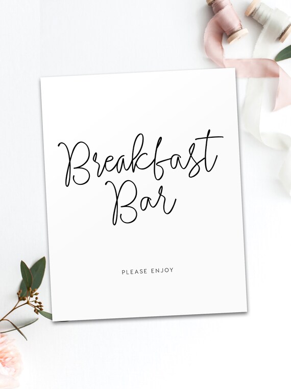 Breakfast Bar Sign INSTANT DOWNLOAD 8x10 the Dayafter Sign Etsy