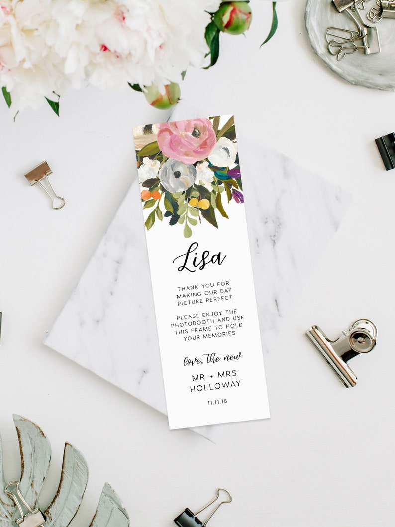 Photobooth Insert Placecard DIY Printable Decorations Photo Booth Place Card Insert INSTANT DOWNLOAD Templett Editable pdf Wedding Favor