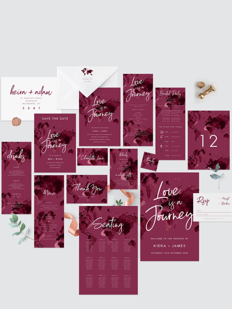 Templett Destination WD014 DIY wedding templates Calligraphy wedding Wedding Invitation Set Bundle INSTANT DOWNLOAD template download