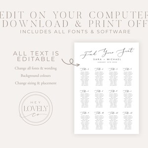 Printable Find Your Seat Wedding Sign INSTANT DOWNLOAD Printable ...