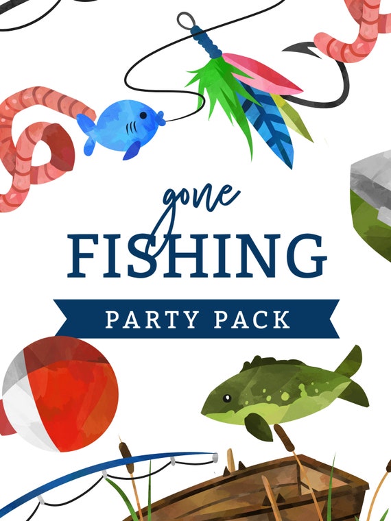 Fishing Birthday Party Pack INSTANT DOWNLOAD, Invites, Girls First  Birthday, Invite for Girl Templett, Gone Fishing, Fishing Rod, Tackle -   Canada