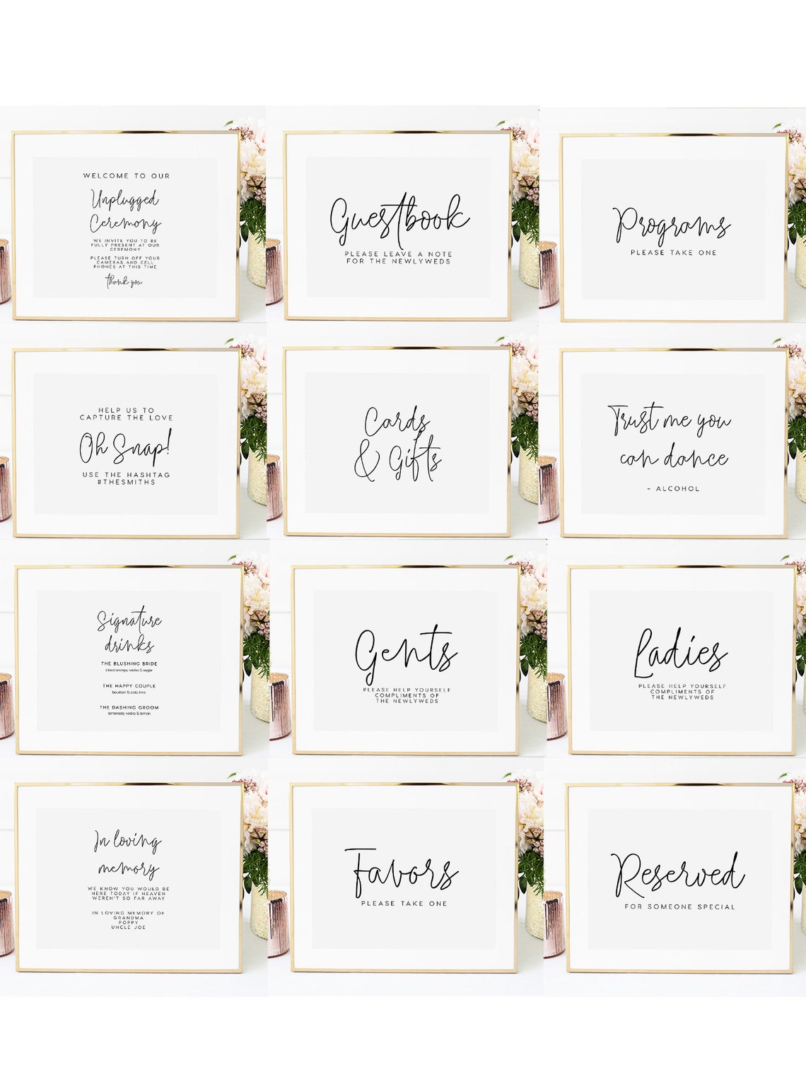 BUNDLE Wedding Sign Pack INSTANT DOWNLOAD Printable Wedding - Etsy