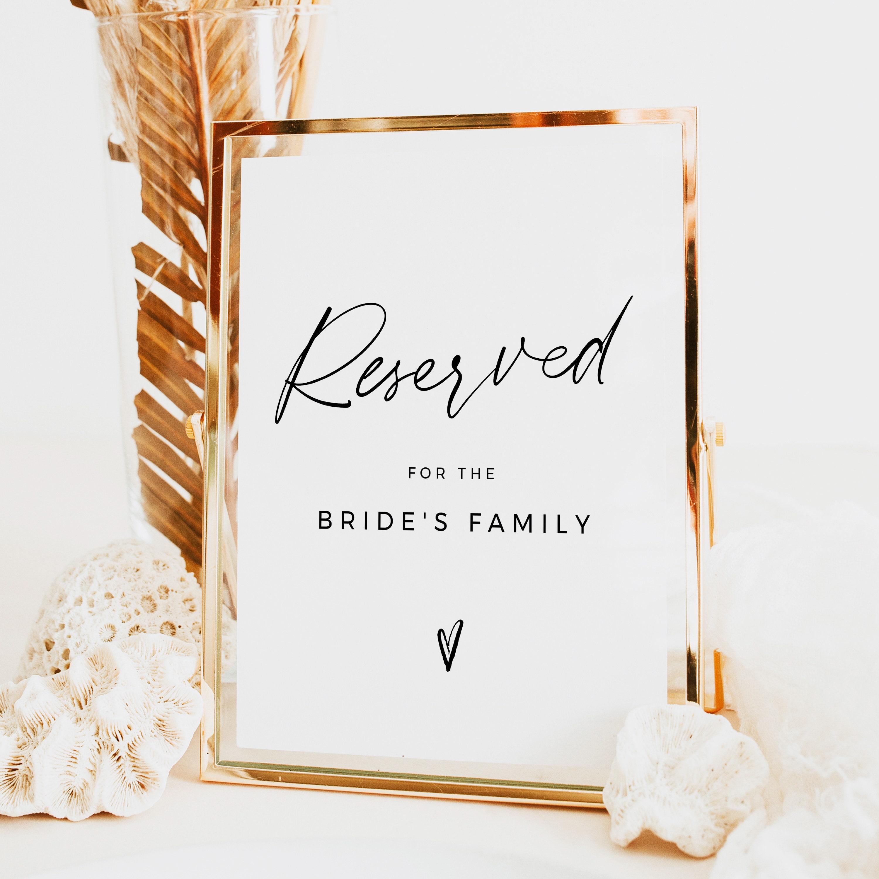 Reserved Seating Sign Ceremony Wedding Sign Template, Elegant Reserved ...
