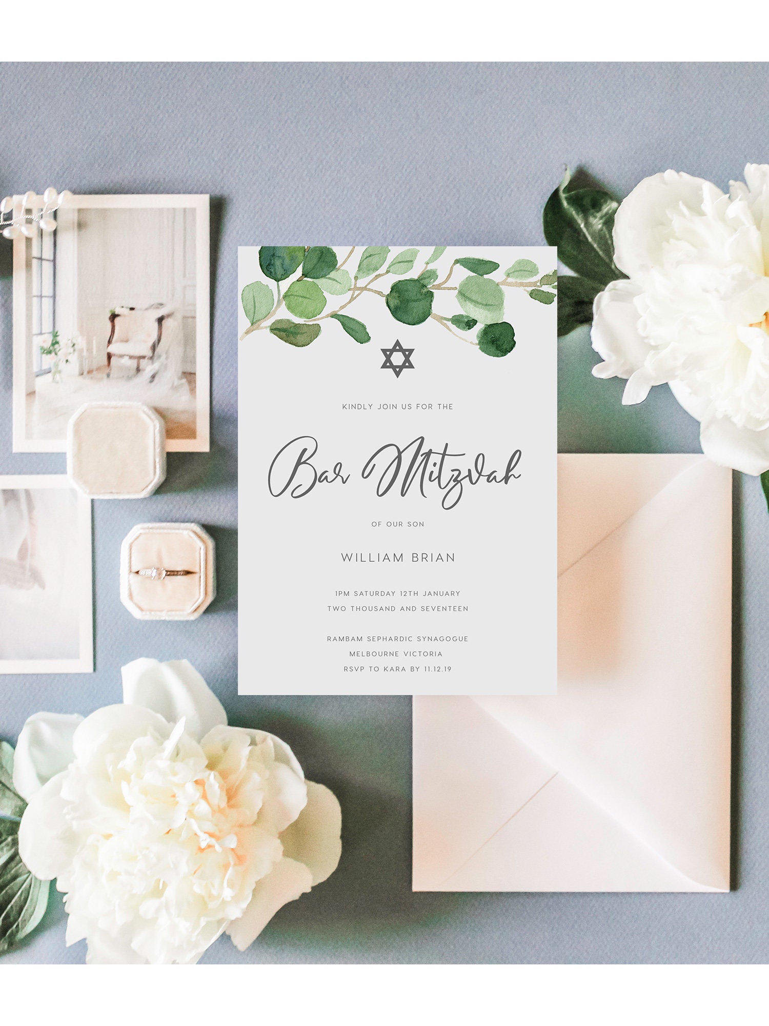 Bar mitzvah invitation INSTANT DOWNLOAD Printable Editable | Etsy