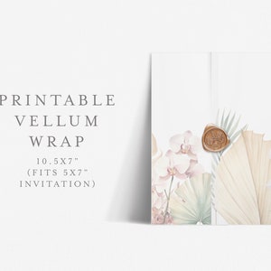 a card with a picture of flowers and leaves on it