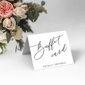 Buffet Card Template INSNTANT DOWNLOAD Wedding Food Label, Buffet Printable, Totally editable, DIY Buffet Tent Card, Food Tent, Templett