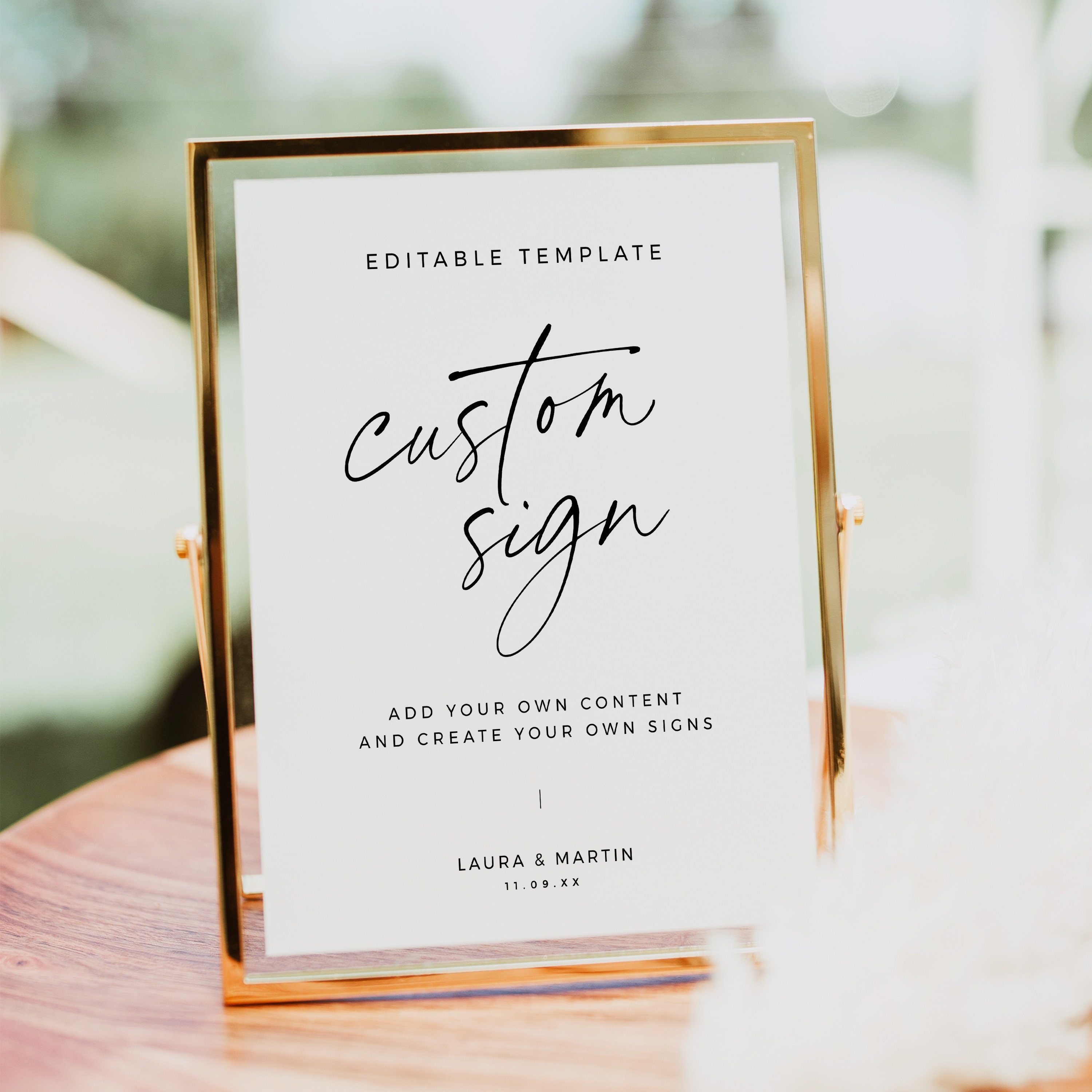Minimalist Custom Sign Template, Create Your Own Sign, Modern Editable ...