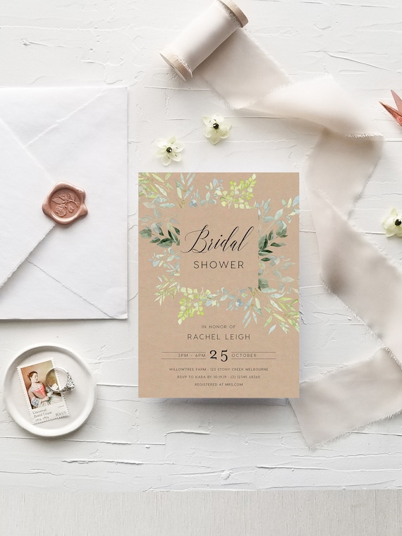 Kraft Bridal Shower Invitation INSTANT DOWNLOAD Hens Night Etsy