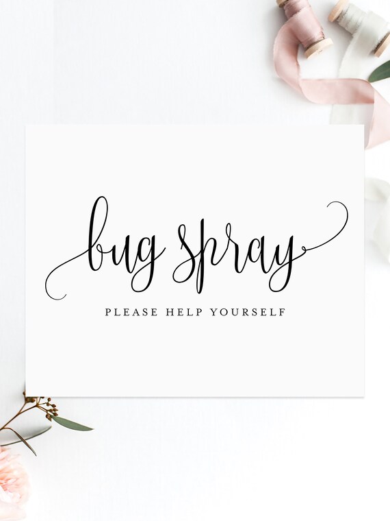 Bug Spray Sign Printable INSTANT DOWNLOAD Printable Wedding - Etsy