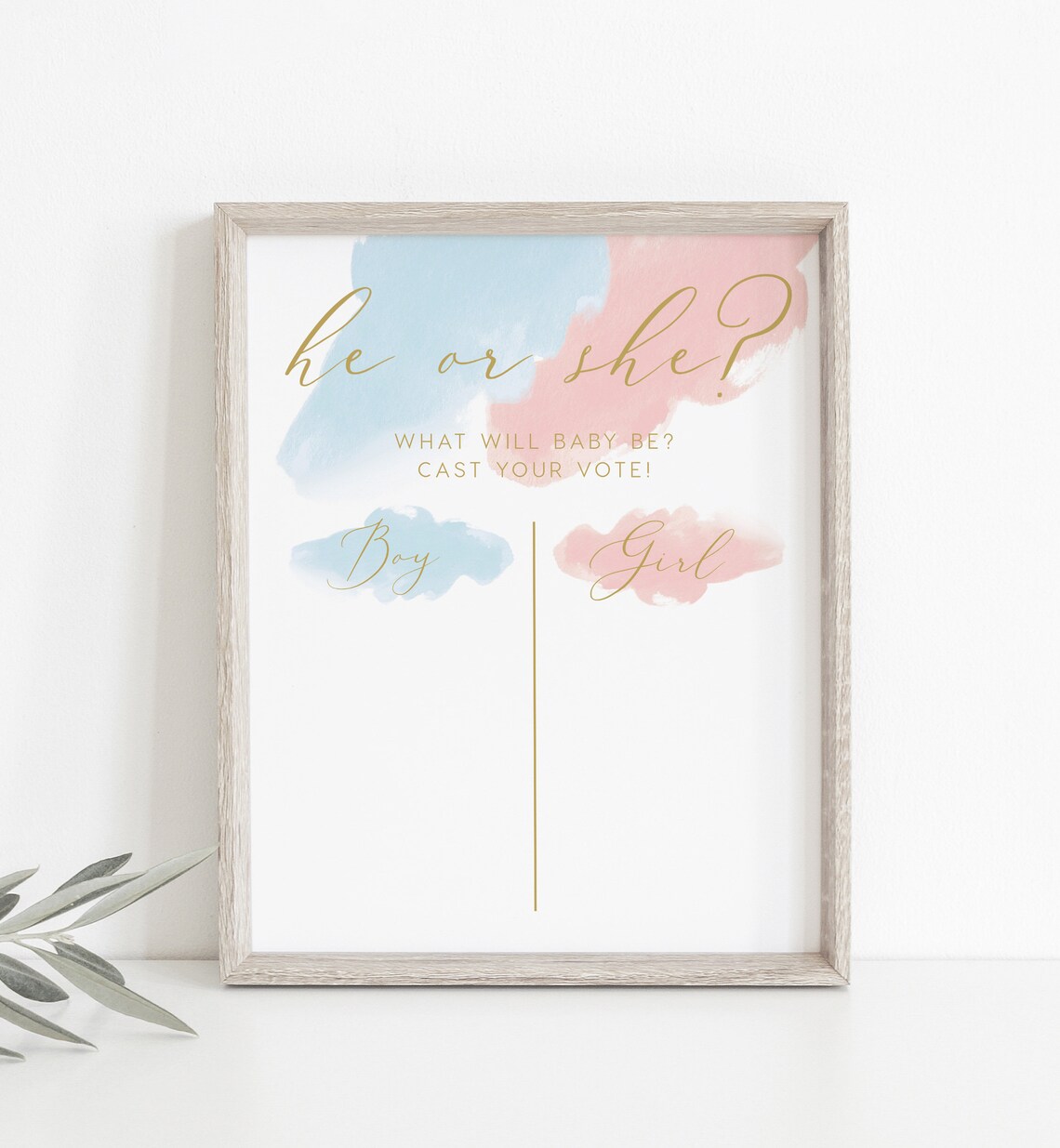 He or She Sign INSTANT DOWNLOAD Poster Templett Printable - Etsy