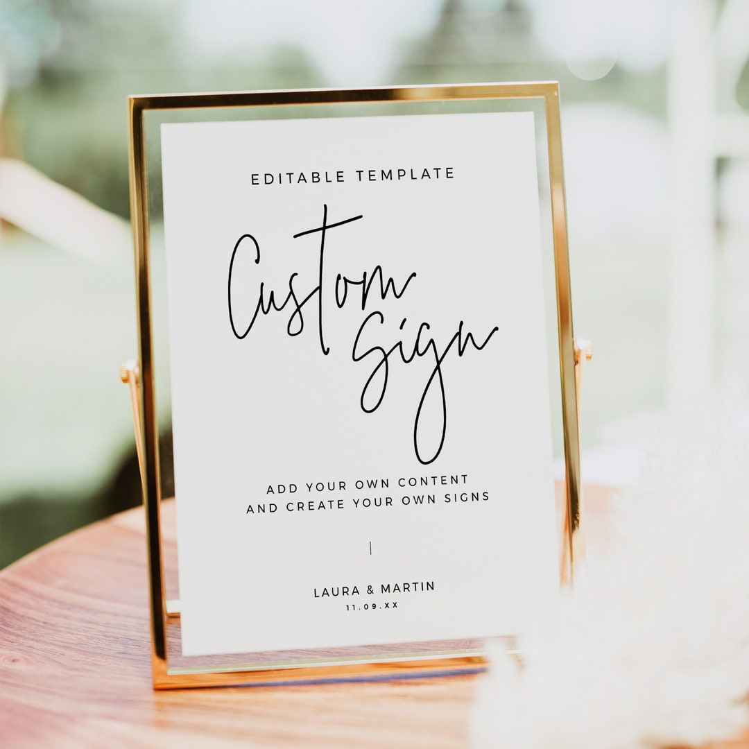Modern Custom Sign Template, Create Your Own Sign, Minimalist Editable ...