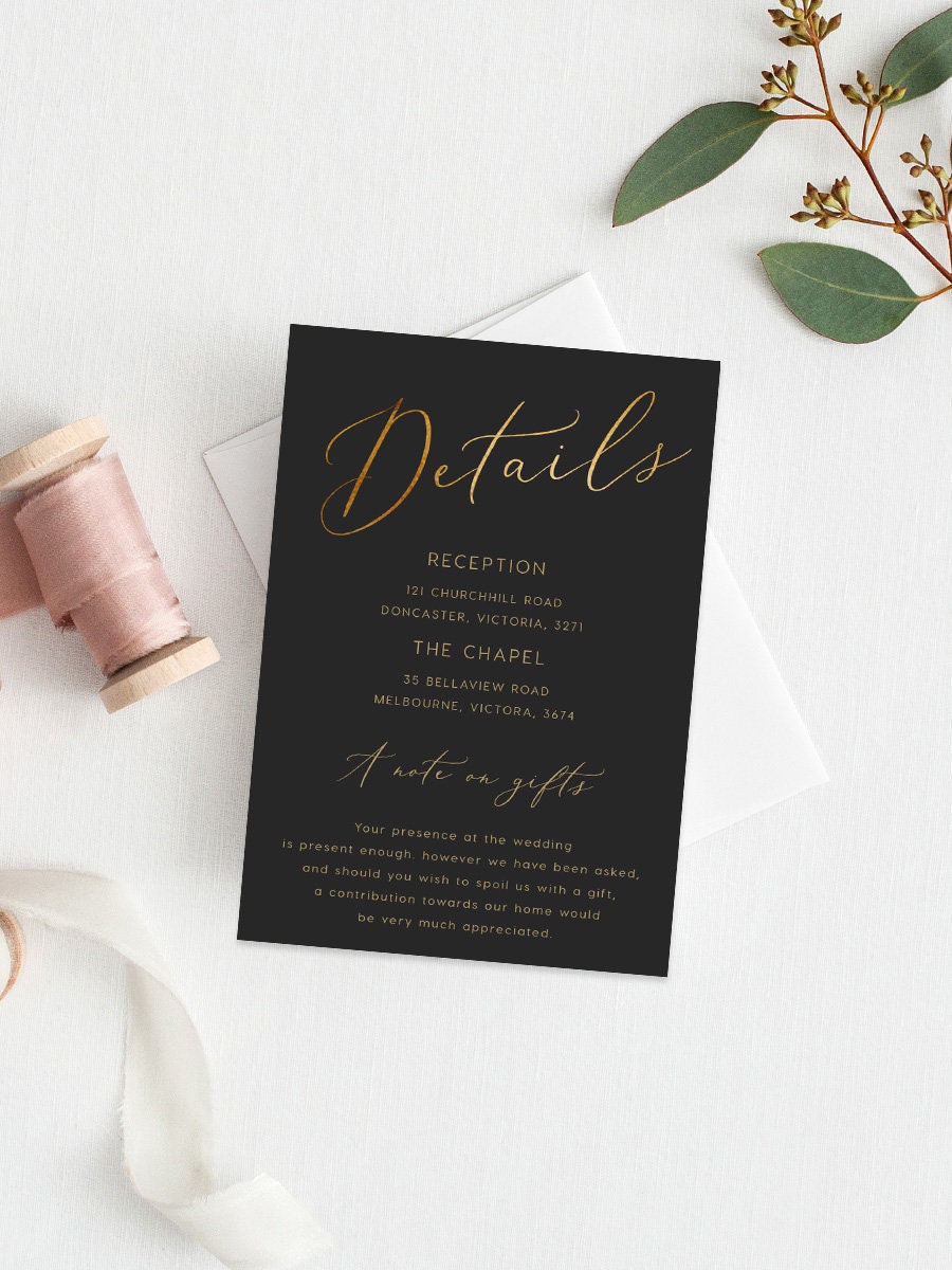 Invitations & Announcements Paper Floral Insert Card Details card