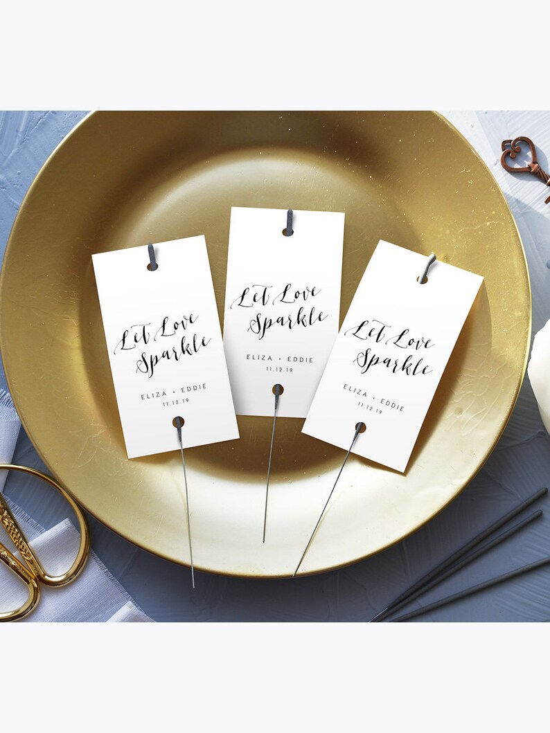 Sparkler Send Off Tag INSTANT DOWNLOAD Templett Let love shine Let Love Sparkle DIY Printable Decorations Light Em Up Card Editable