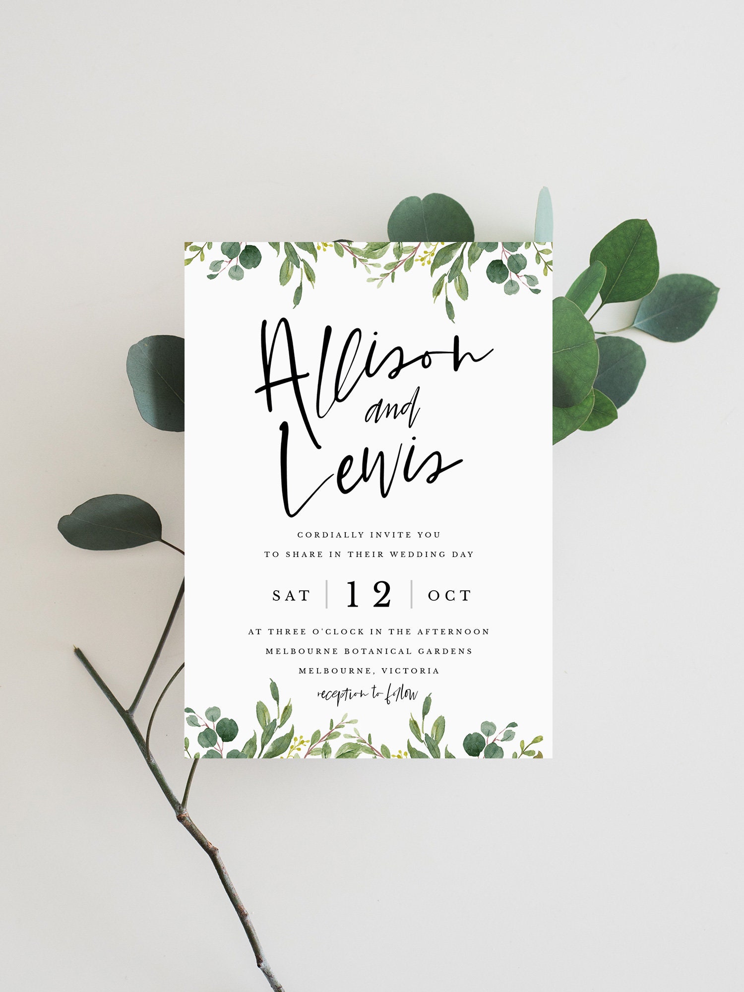 Watercolour Floral wedding templett instant download AMELIA Printable rustic wedding Date Saver Autumn Wedding Save the Date template