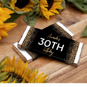 30. Geburtstag Schokoriegel Etikett INSTANT DOWNLOAD Candy Bar Wrapper, Hershey, Aldi, Templett, Printable, Instant Download, Glitter Gold