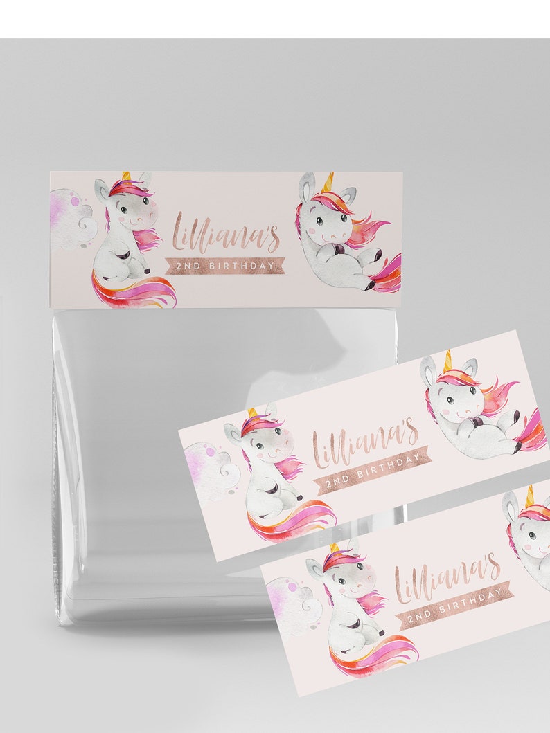 unicorn loot bag toppers instant download candy bag topper etsy