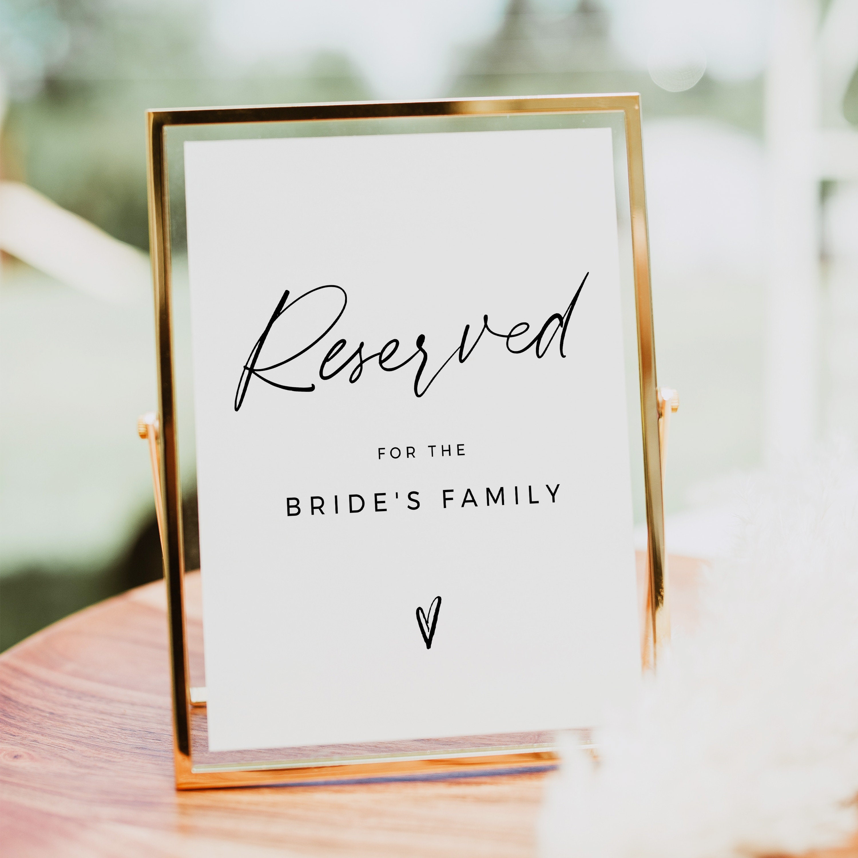 Reserved Seating Sign Ceremony Wedding Sign Template, Elegant Reserved ...