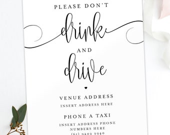 Do not drink and drive Sign INSTANT DOWNLOAD, Love is sweet, take a treat, bridal shower sign, Favor Signs, drinking sign, driving sign