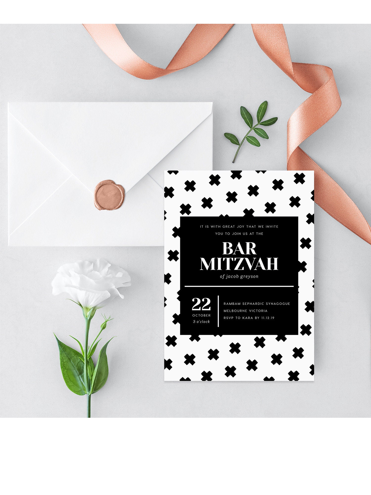 Bar mitzvah invitation INSTANT DOWNLOAD Printable Editable | Etsy