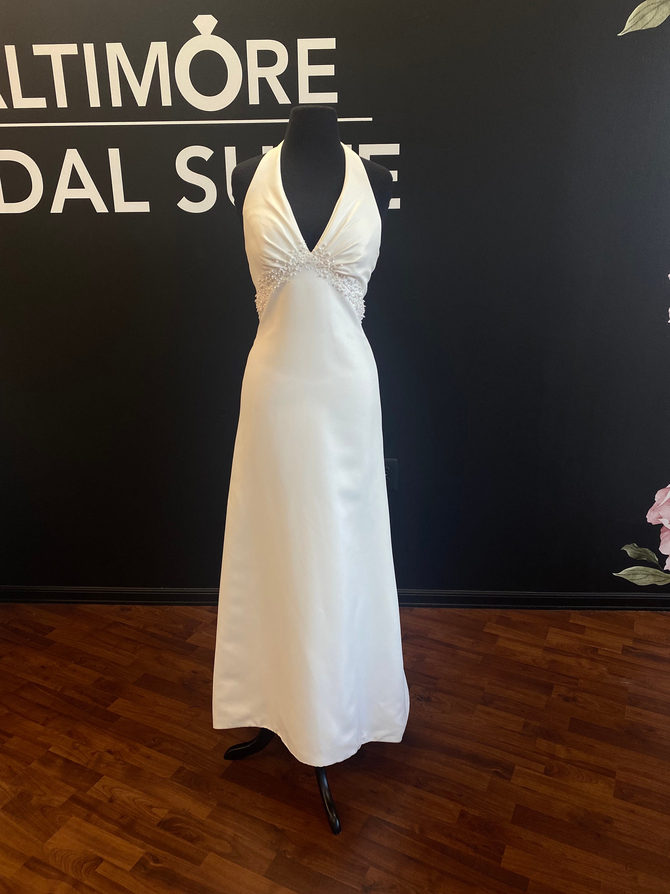 Galina Halter Neck Ivory Dress