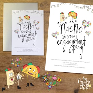 Nacho Average Engagement Party Invitation, Mexican Engagement Party, Taco Bout A Party Invitation, Mexican Party Invitation