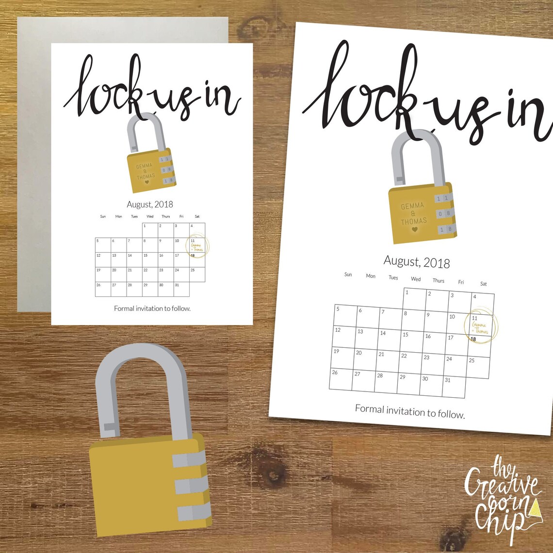 PERSONNALISÉ Lock Us In Save the Date Invitation Lock Us In Etsy