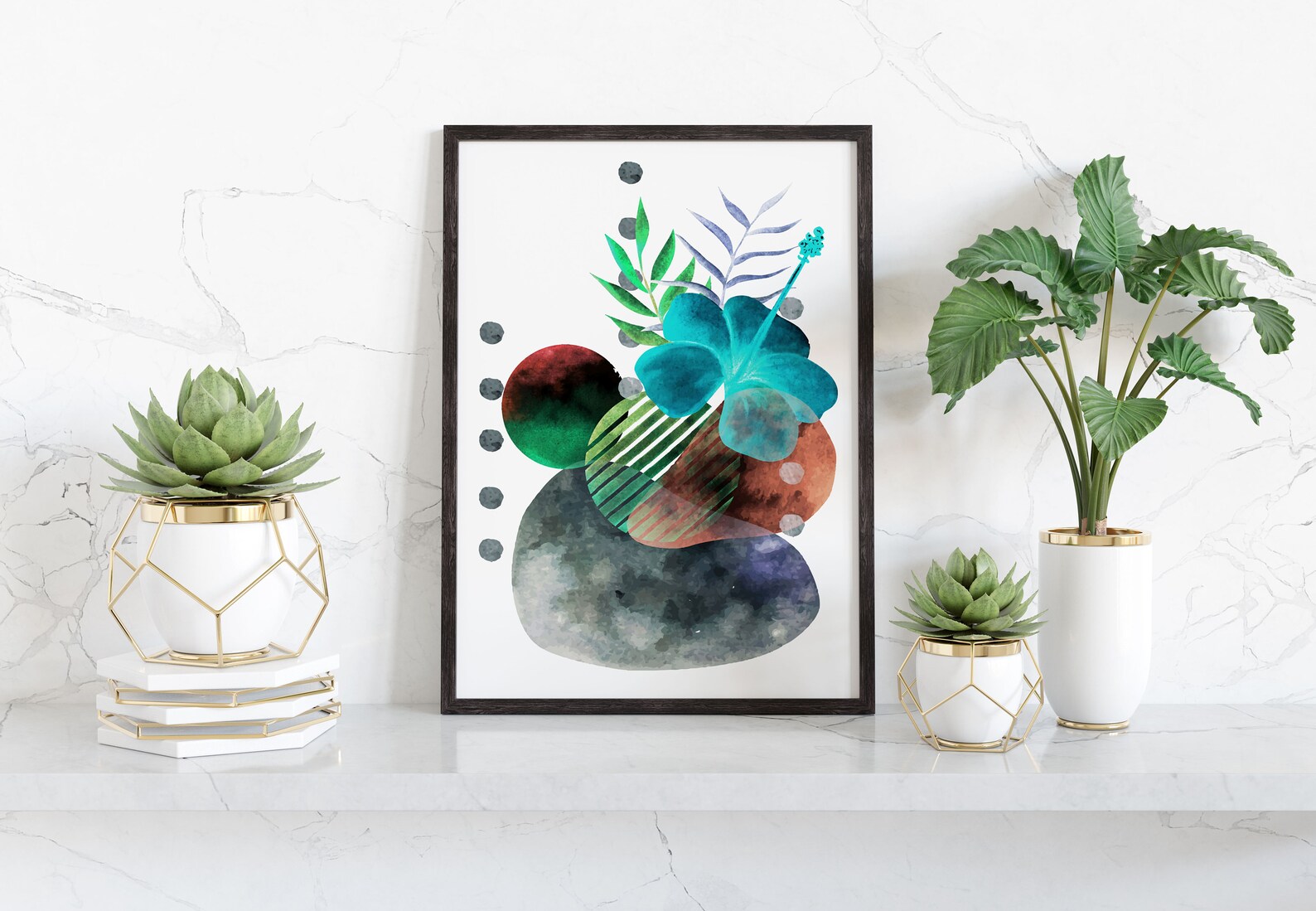 Set of 3 Green Wall Art Prints, Random Prints, Emerald Green Art, Green