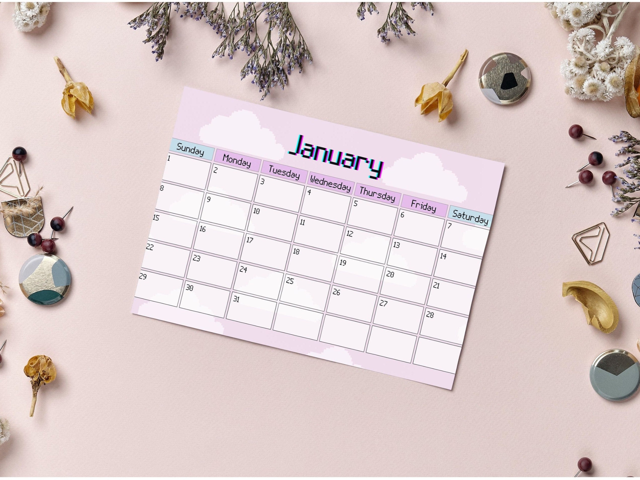 Y2k calendar - Etsy 日本