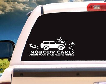 Run vous Stick Bastards Jeep Stick figure Family Autocollant Vinyle Autocollant Voiture Fenêtre