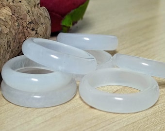 Jade ring, white Jade band ring, Chinese Jade ring, white wedding band