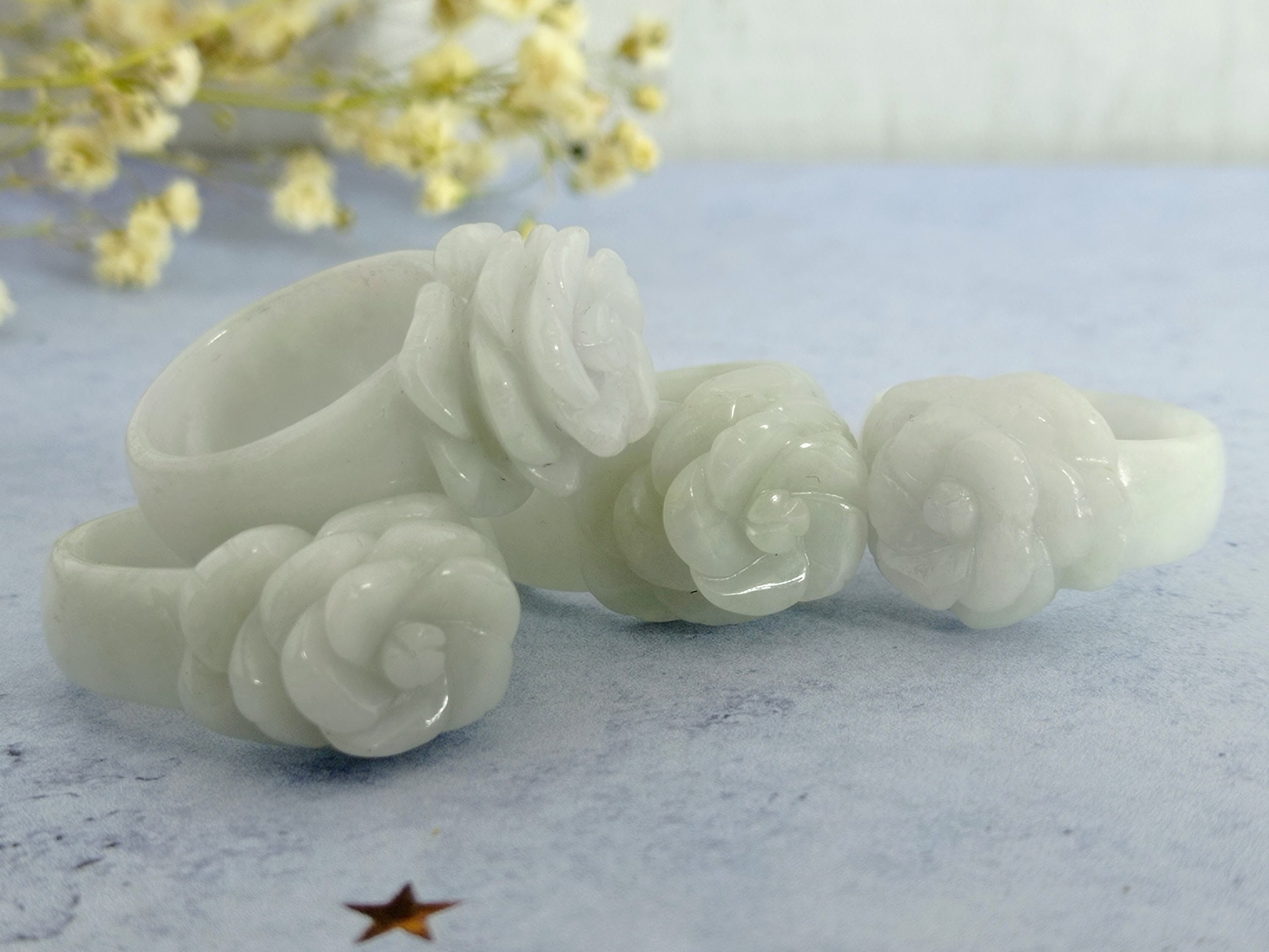 Jade flower shop ring