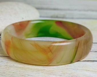 Solid Stone Jade Bangle: Natural Chinese Bracelet