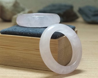 Rose Quartz ring, Rose Quartz band, rose quartz jewellery for women, men&#39;s rose quartz ring,