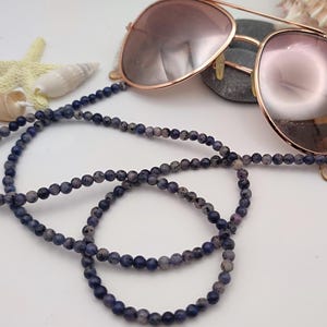 Grey Jasper Beaded Glasses Chain: Handmade Eyewear Lanyard