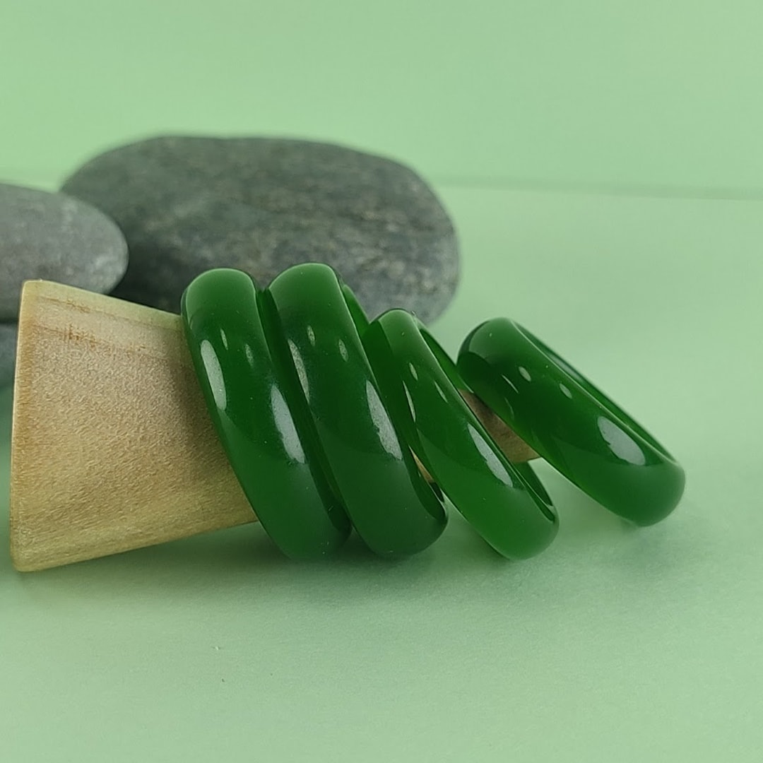 Mens Green Jade Ring Hetian Jade Band Ring for Men Green Etsy Singapore