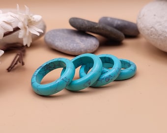 Turquoise band ring Blue band ring Howlite style band ring Slim ring Beach jewellery