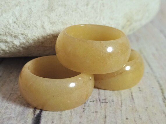 Jade Ring Yellow Jade Ring Chinese Jade Ring Chunky Jade Ring