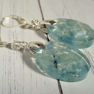 March birthstone earrings, Aquamarine earrings, blue gemstone earrings, March birthstone, Blue earrings, long dangle drop earrings,