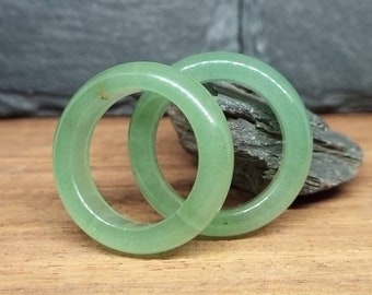Aventurine ring, Green Aventurine band ring, Natural green gemstone ring for women and for men