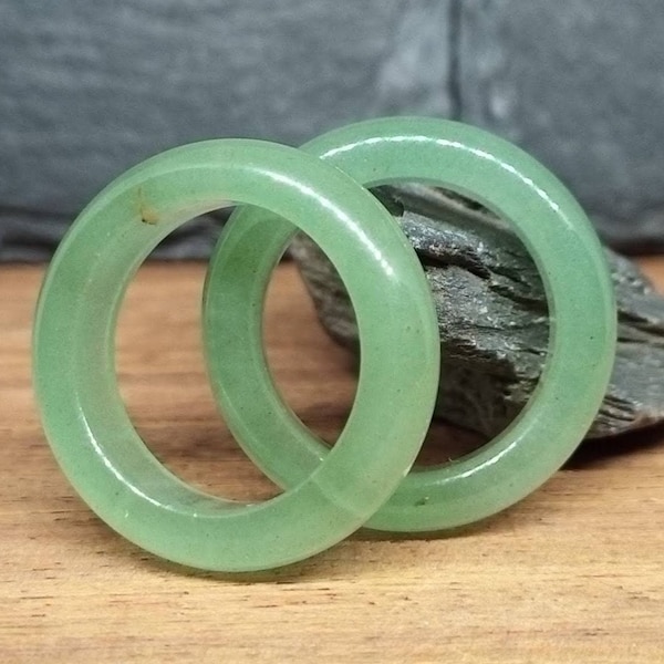 Aventurine ring, Green Aventurine band ring, Natural green gemstone ring for women and for men