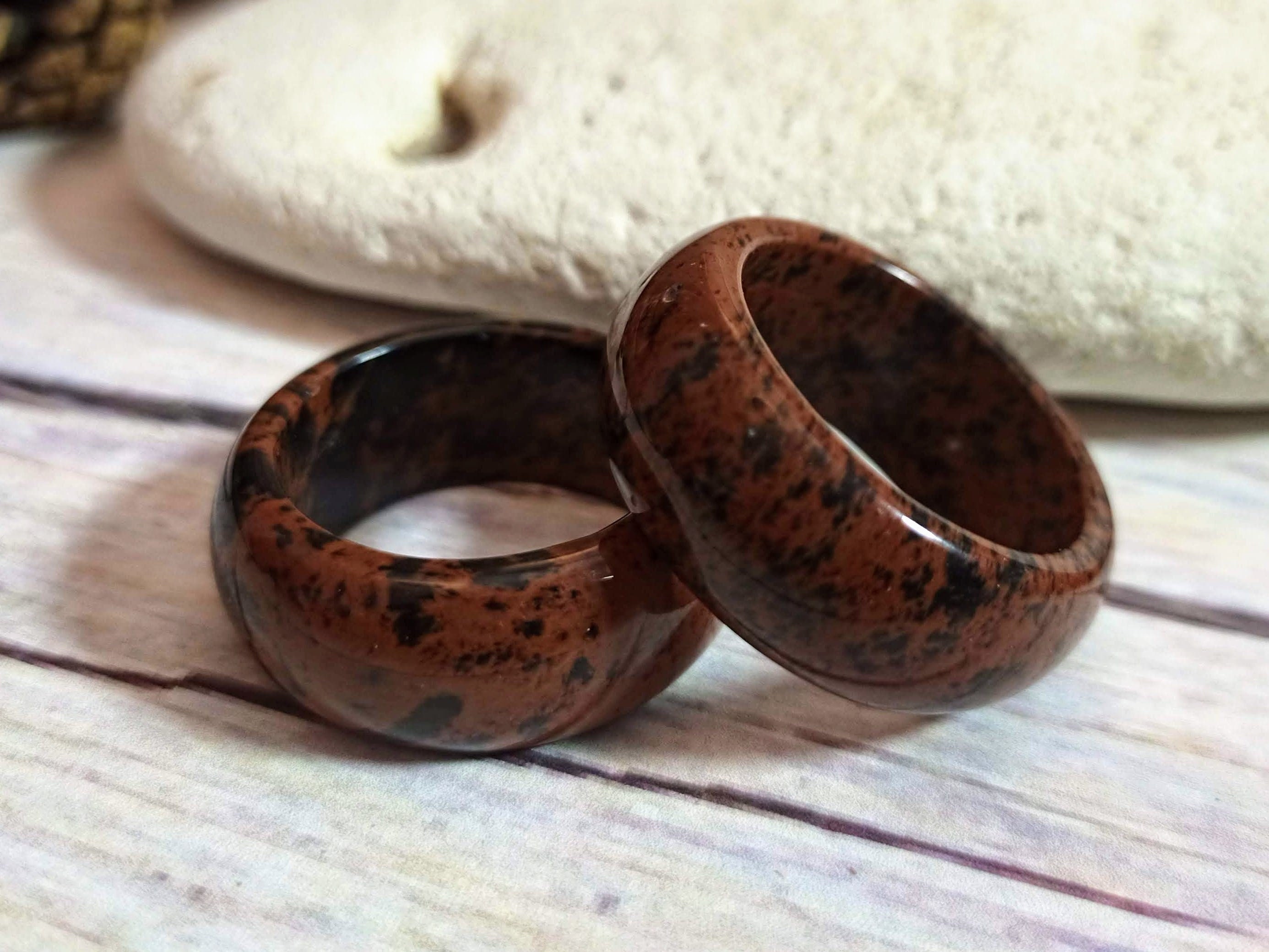 Buy Mahogany Obsidian Ring Crystal Ring Natural Obsidian Jewelry Making  Supplies RI1012 Online in India - Etsy