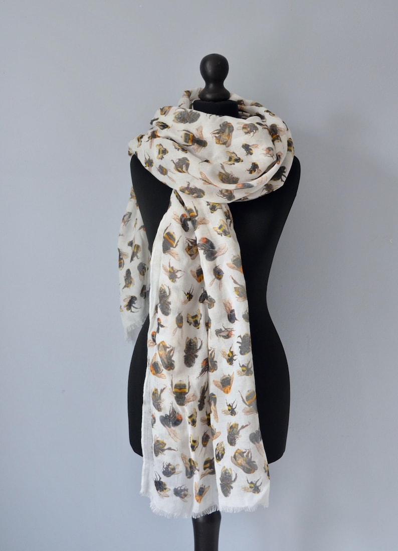Ladies Bumble Bee Flower Print Neck Scarf Woman/'s Floral Summer Shawl Sarong