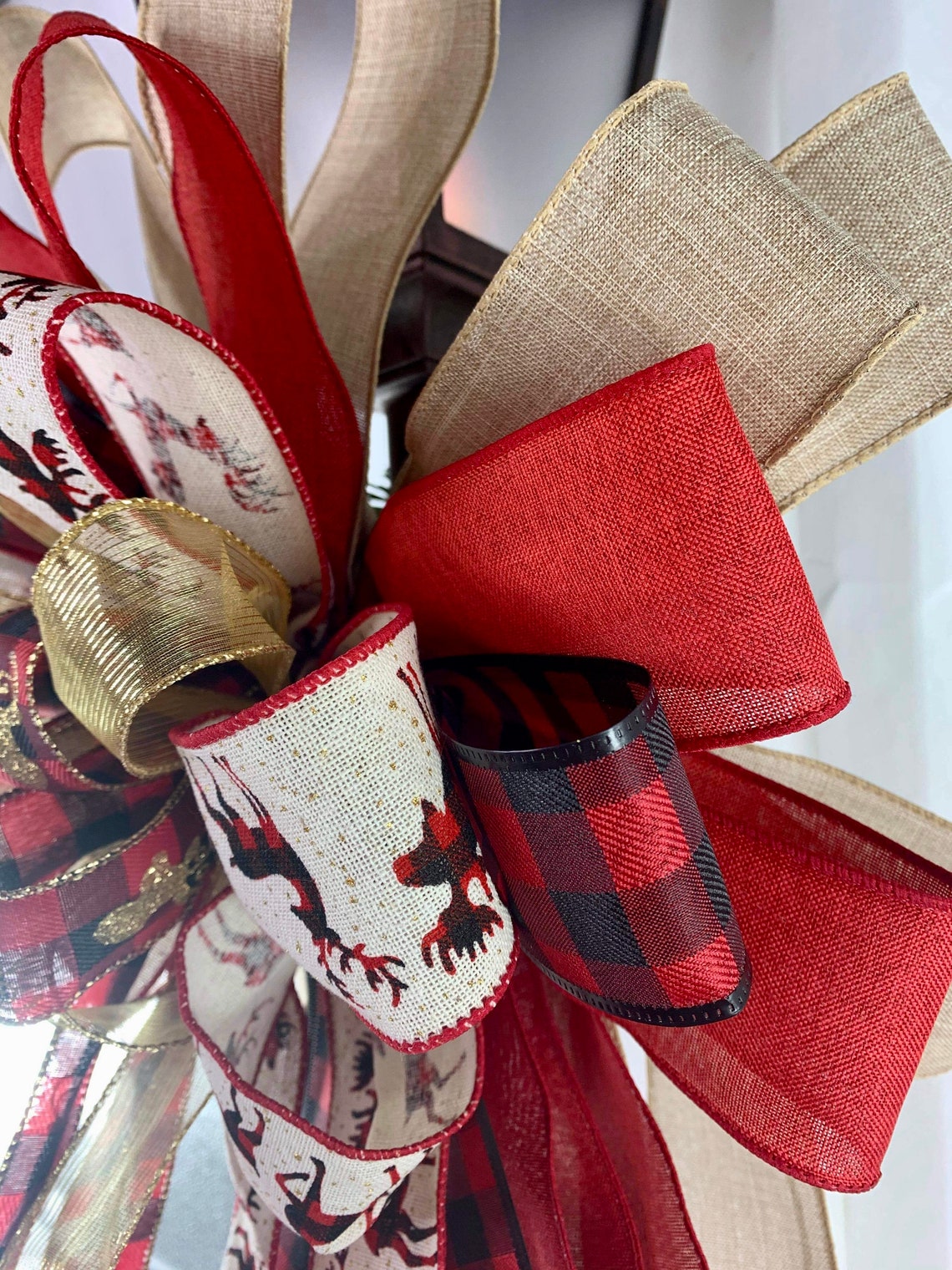 Christmas Tree Bow Mailbox Bow lamppost bow Etsy