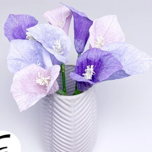DIY Paper Flower Kit:  Calla Lily Bouquet（3 Colors）| Set of 9 Flowers | Gift For Loved One | Home Decor | Kid Friendly Craft Kit