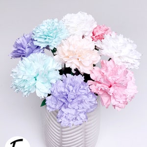 DIY Paper Flower Kit:  Carnation Bouquet（5 Colors）| Set of 10 Flowers | Gift For Loved One | Home Decor | Kid Friendly Craft Kit