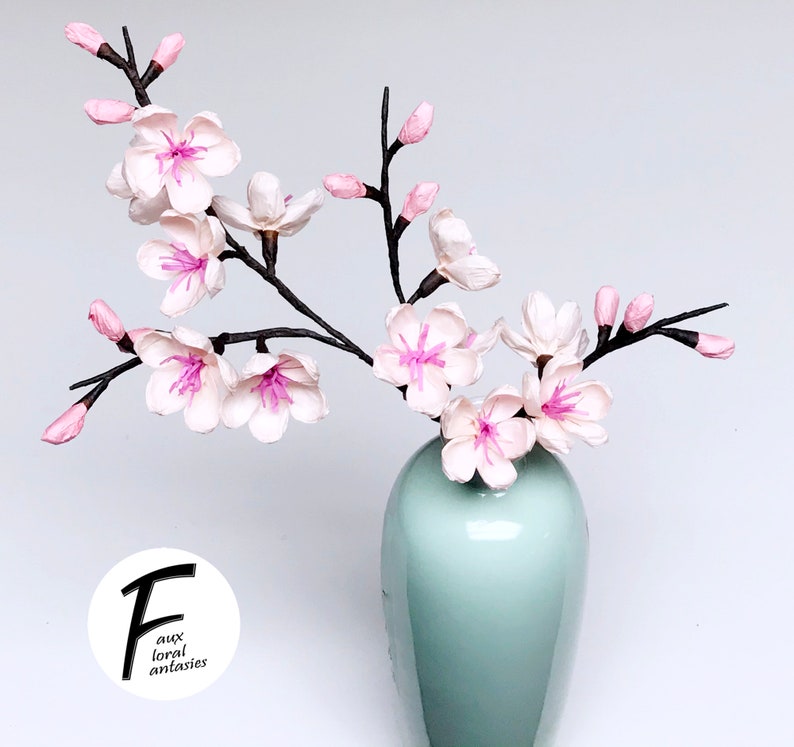 DIY Paper Flower Kit: Cherry Blossom | Set of 1 Branch | Gift For Loved One | Home Decor | Kid Friendly Craft Kit image 3