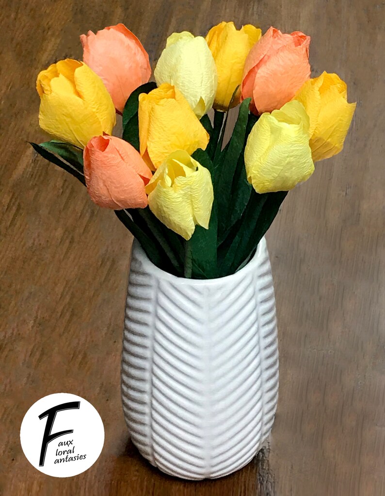 DIY Paper Flower Kit Tulip Bouquet3 Colors Set of 10 Etsy