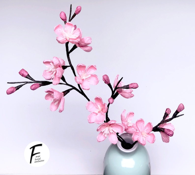 DIY Paper Flower Kit: Cherry Blossom | Set of 1 Branch | Gift For Loved One | Home Decor | Kid Friendly Craft Kit image 4